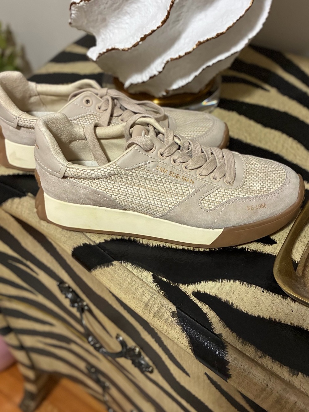 Sam Edelman Men’s Sneakers in Taupe and Cream